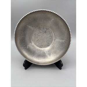 Vintage The Beauty Line Designed Aluminum Metal Silver Tone Bowl 10"